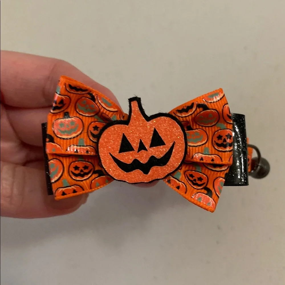 Cat Jack O Lantern Pumpkin Collar Bell Breakaway Latch Orange Black Green